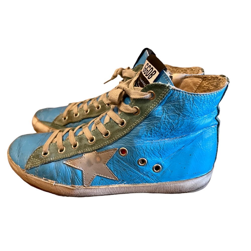 GGDB GOLDEN GOOSE Electric Blue High Top Sneakers 38